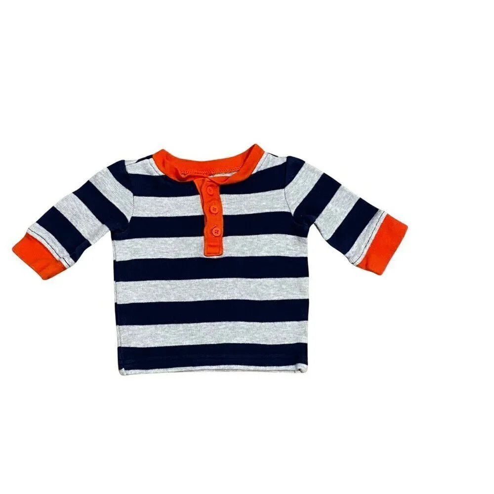 Gymboree Baby Boy's Blue & Orange Sweatshirt - Size 0-3 months - Excellent!